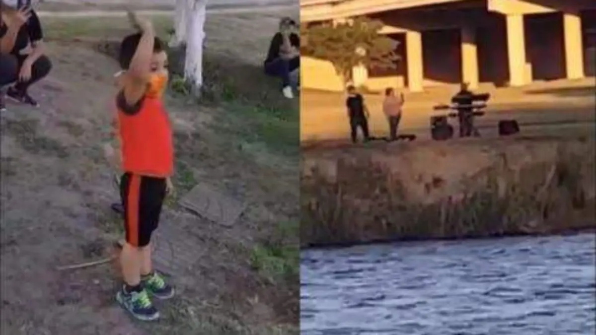 hombre canta mañanitas a su nieto desde la frontera